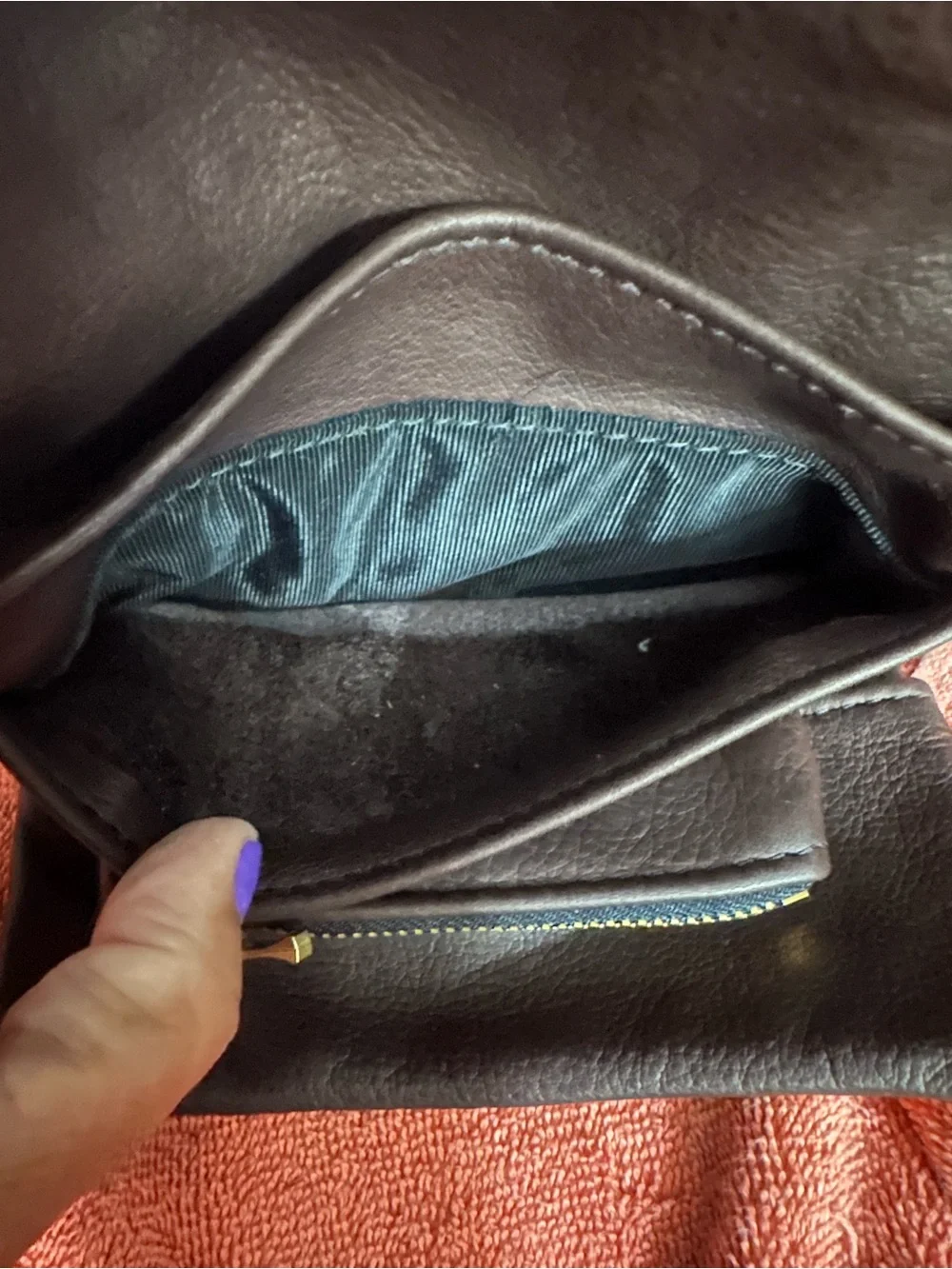 Brown Leather Women's Clutch Wallet